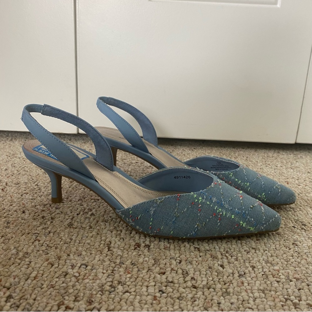NWOT Impo Denim Slingback Kitten Heels